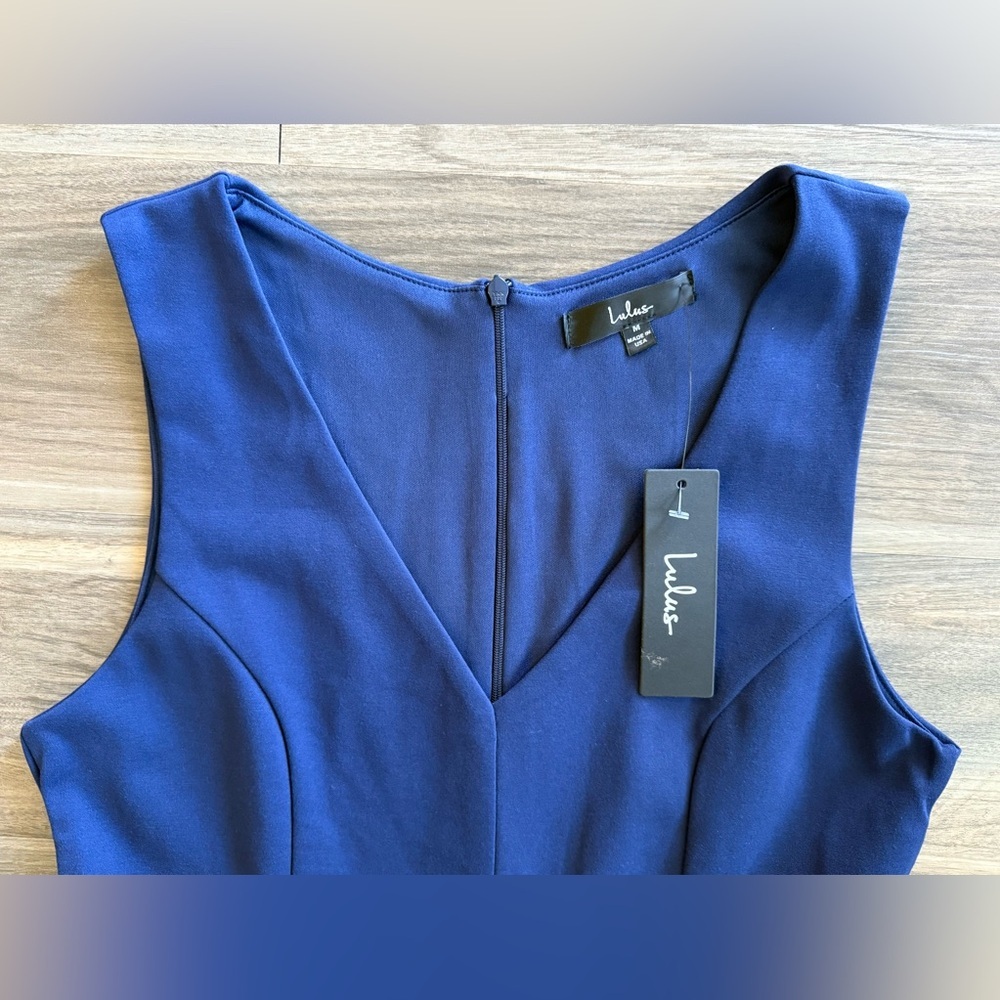 NWT Lulus Navy Blue Mini Dress Size M - Picture 4 of 10